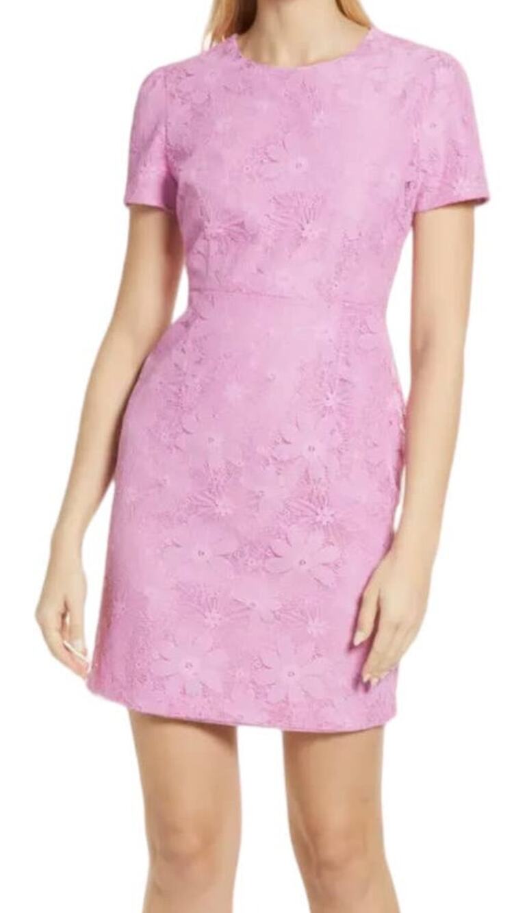 Rachel Parcell dress cap sleeve lace sheath light purple size 4